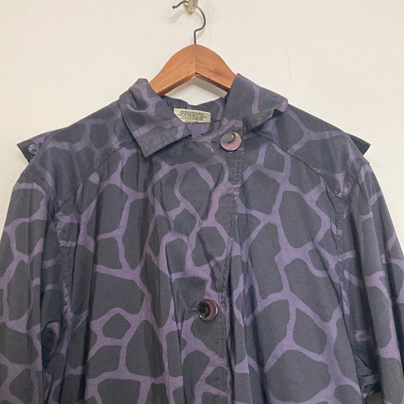 Mycra Pac Rain Jacket Womens 2 Medium Large Purple Black Giraffe Print Coat - Picture 3 of 16